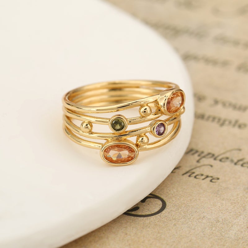 Luochen Style Diamond-Encrusted Cut Out Ring Bohemian Ethnic Style Stylish Fashion Trendy Niche Ring Jewelry - Image 5